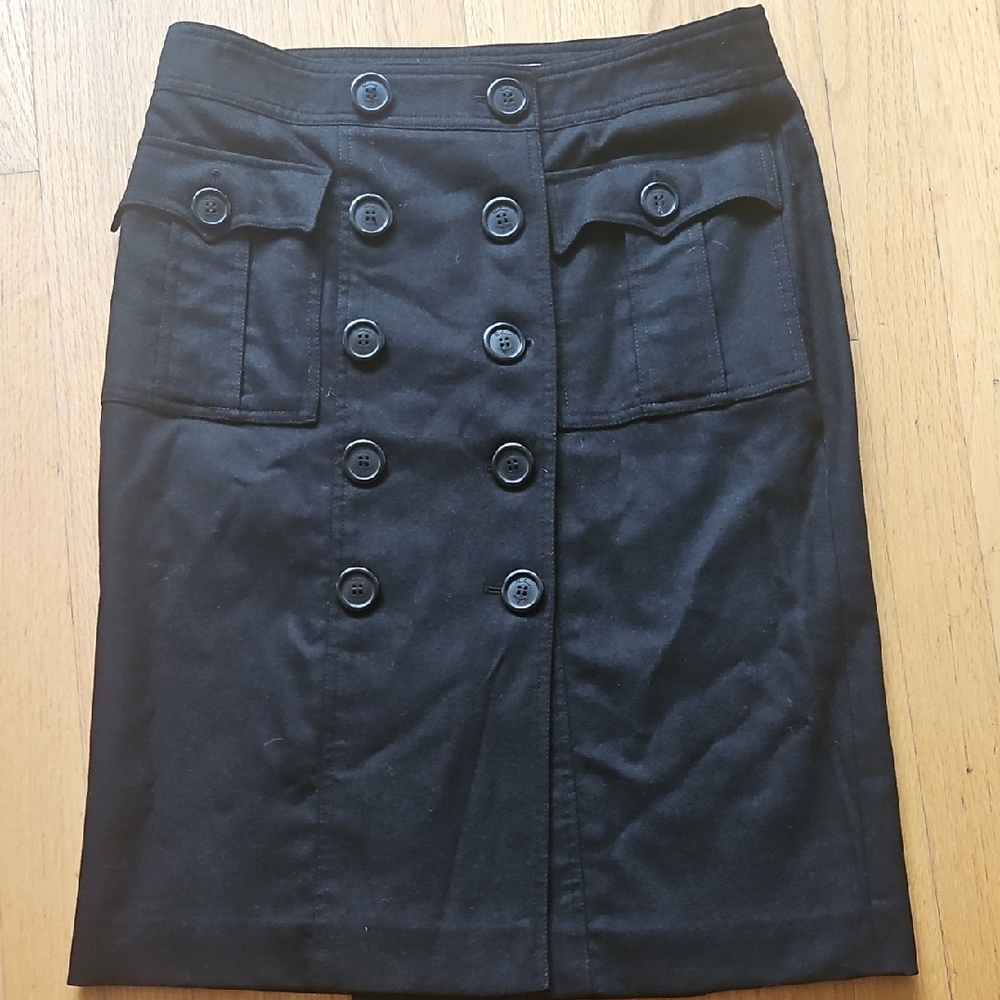 Burberry Black Double-Breasted Pencil Skirt
